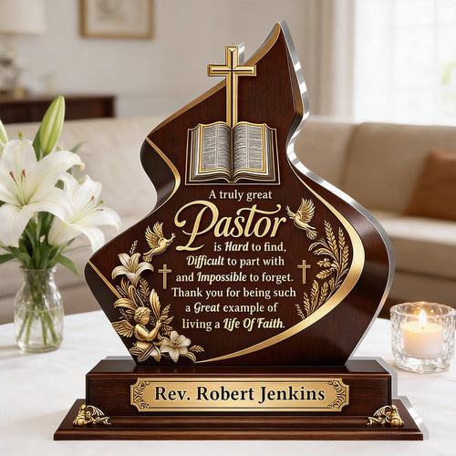 A Truly Great Pastor, Gift For Pastor | Personalized Custom Shaped Acrylic Plaque