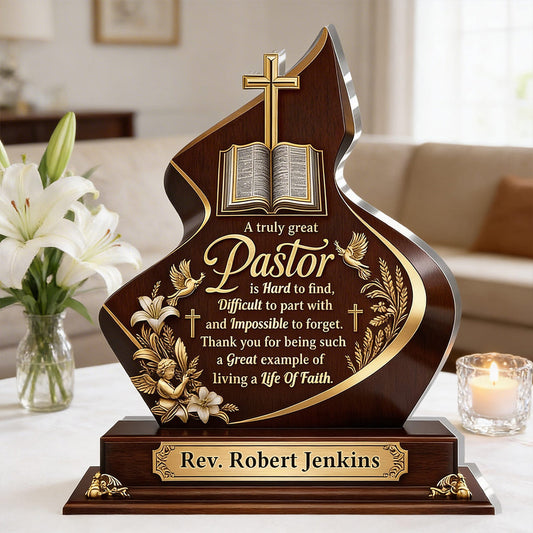 A Truly Great Pastor, Gift For Pastor | Personalized Custom Shaped Acrylic Plaque