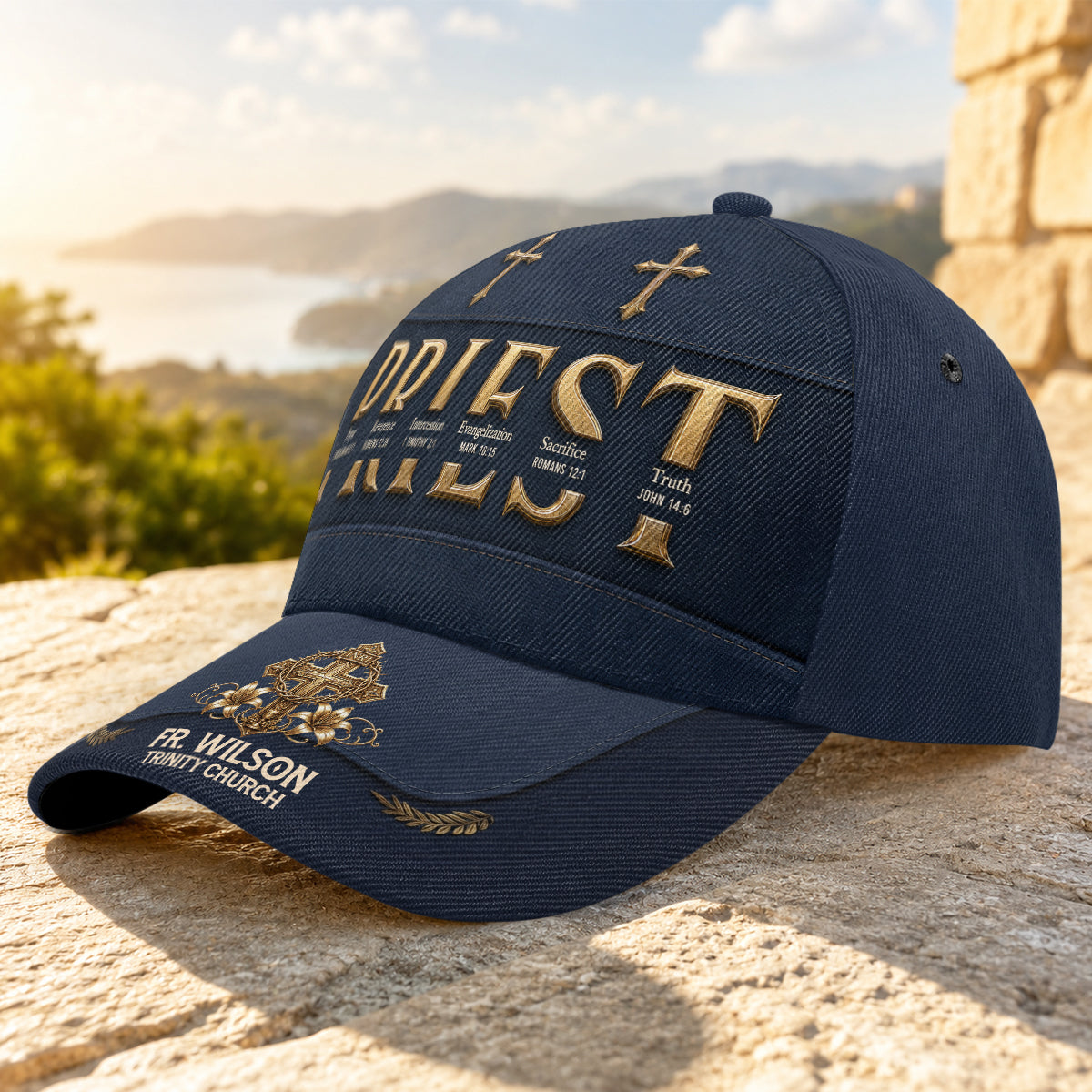 To Our Priest For Having The Heart Of A Faithful Shepherd, Gift For Priest | Personalized Classic Cap