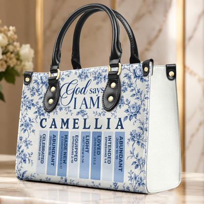 God Says I Am, Gift For Women | Personalized Leather Handbag