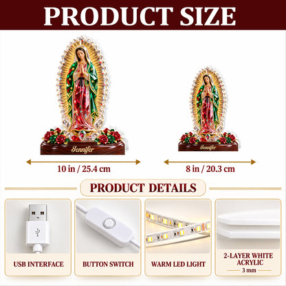 Our Lady Of Guadalupe, Gift For Her - Personalized Light Box
