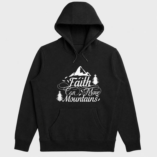 Faith Can Move Mountains, Bible Verse Matthew 17:20 Pullover, Mountain Nature Faith Gift for Men & Women | 2D Unisex Hoodie