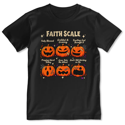 Funny Faith Scale Pumpkin, Gift For Halloween | 2D Unisex T-shirt