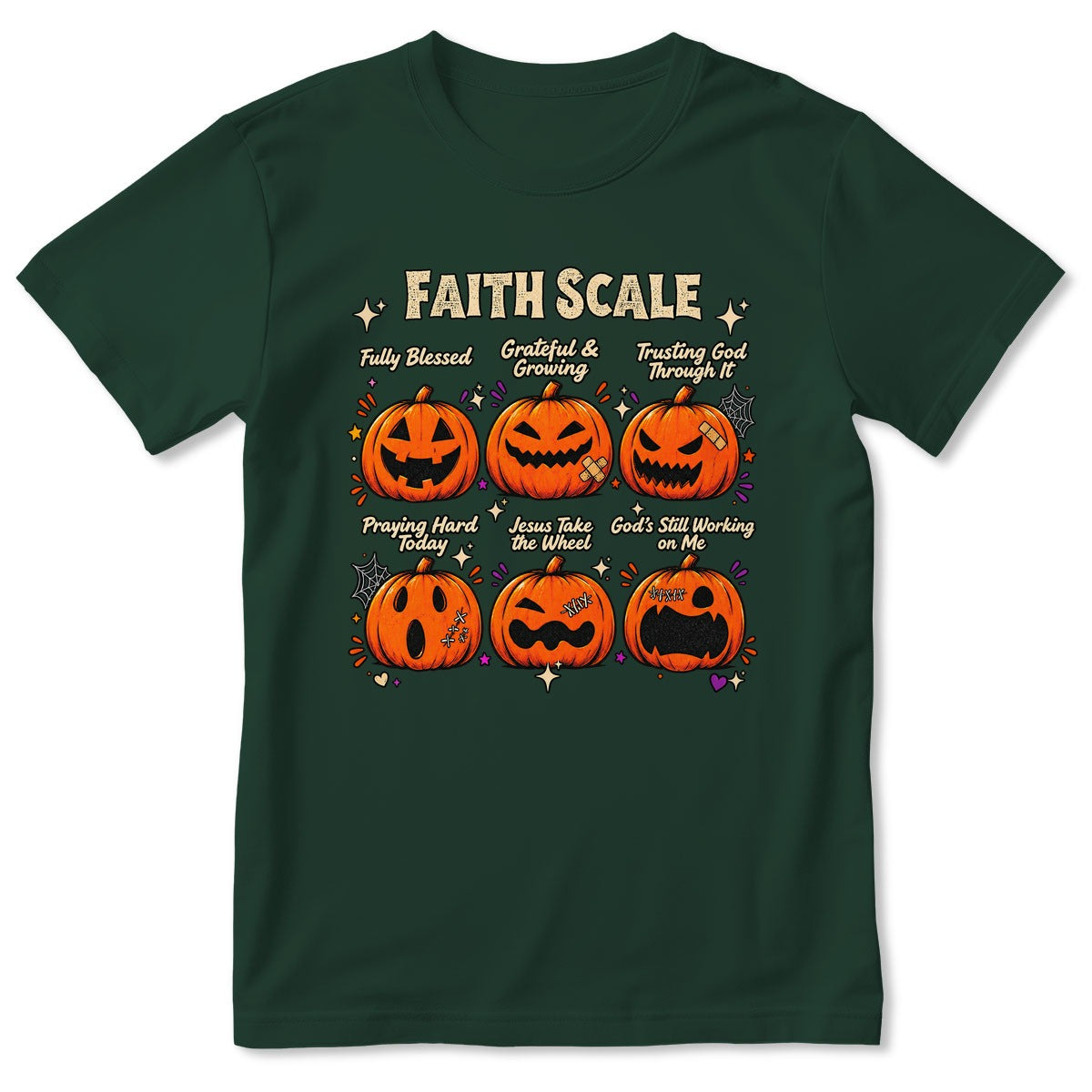 Funny Faith Scale Pumpkin, Gift For Halloween | 2D Unisex T-shirt