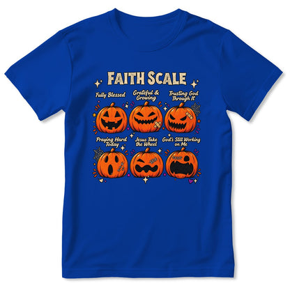 Funny Faith Scale Pumpkin, Gift For Halloween | 2D Unisex T-shirt