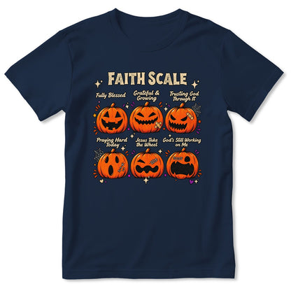 Funny Faith Scale Pumpkin, Gift For Halloween | 2D Unisex T-shirt
