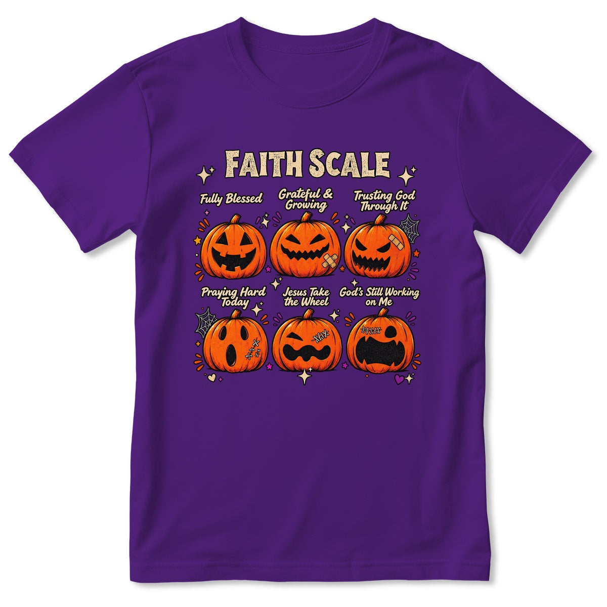 Funny Faith Scale Pumpkin, Gift For Halloween | 2D Unisex T-shirt
