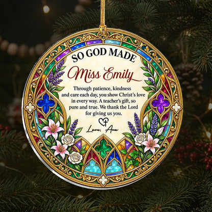 Christ's Love In Every Way, Gift For Teacher | Personalized Suncatcher Ornament