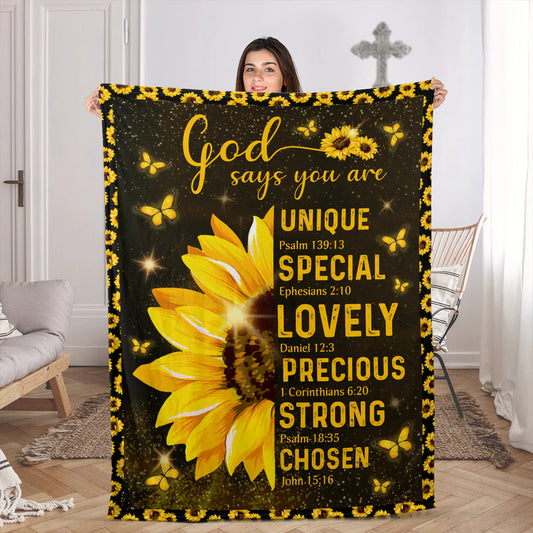 God Says You Are, Christian Fleece Blanket