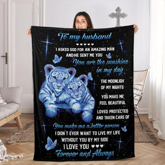 Christian Fleece Blanket for Husband, Romantic Love Gift from Wife
