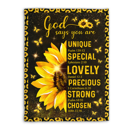 God Says You Are, Christian Fleece Blanket