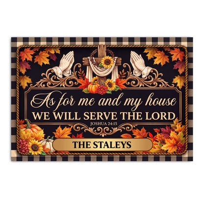Serving The Lord Through Every Season, Gift For Family | Personalized Doormat