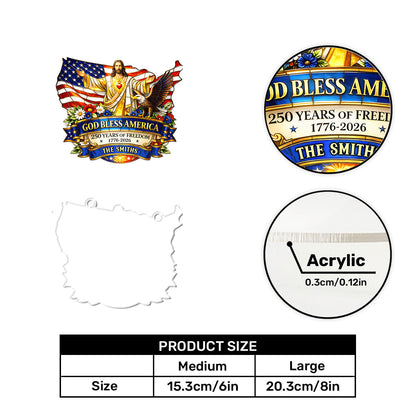 God Bless America - Personalized Acrylic Suncatcher