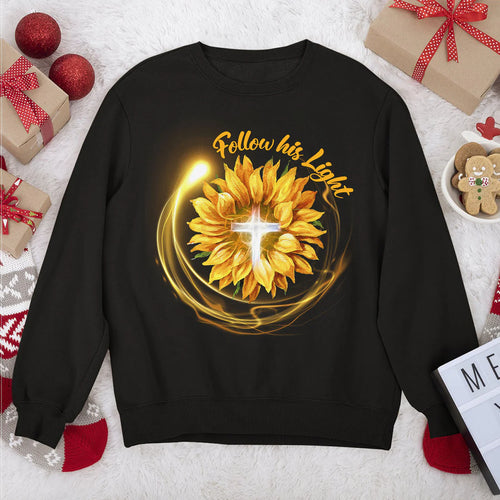 Follow His Light - Cross & Sunflower | 2D Unisex Sweatshirt