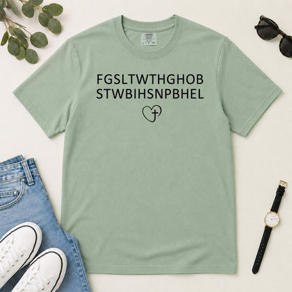 For God So Loved The World John 3 16 Gift For Minimalist Christians - 2D Unisex Garment-dyed T-shirt