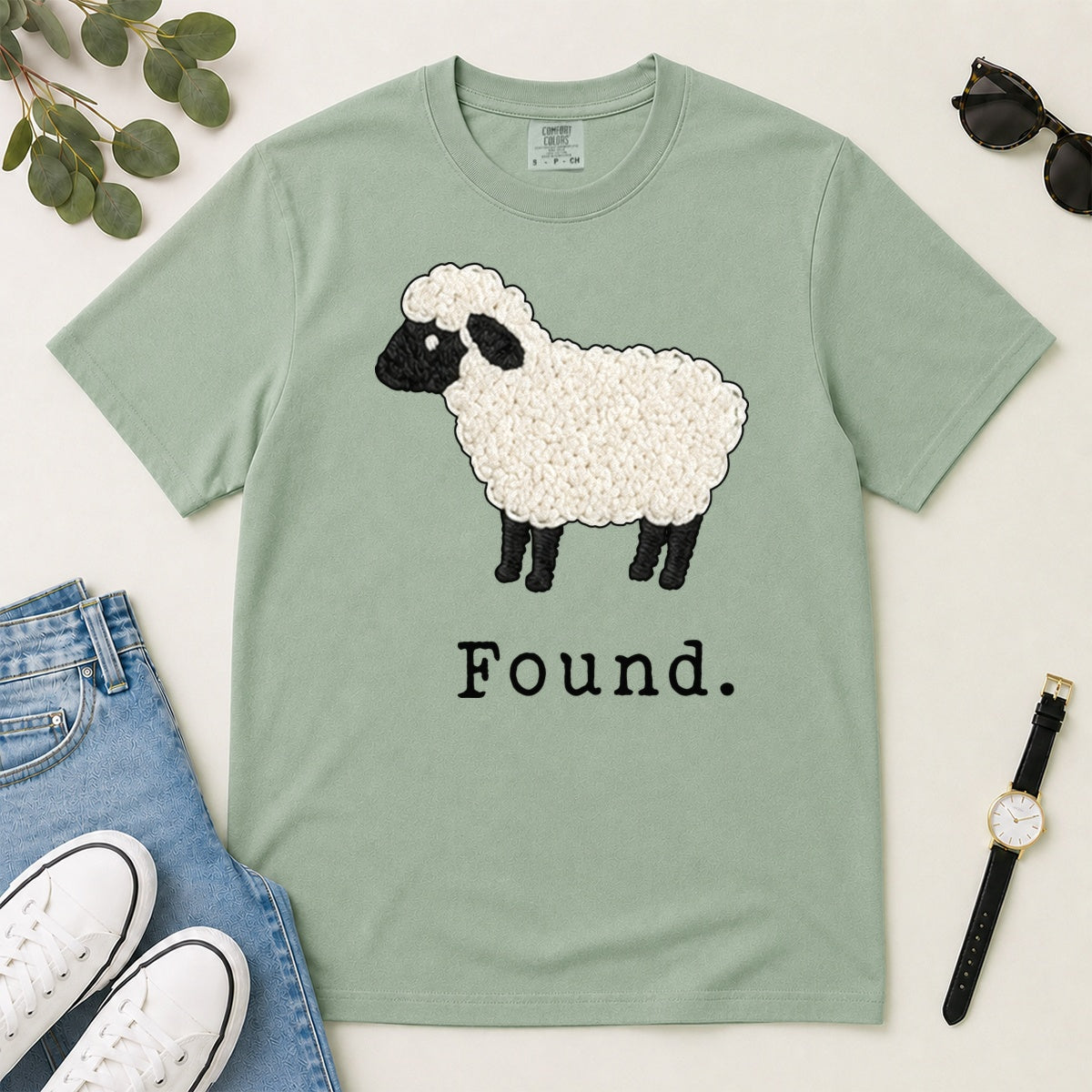 Found, Psalm 2:3 Lamb, Gift For Newly Baptized Christians - 2D Unisex Garment-dyed T-shirt