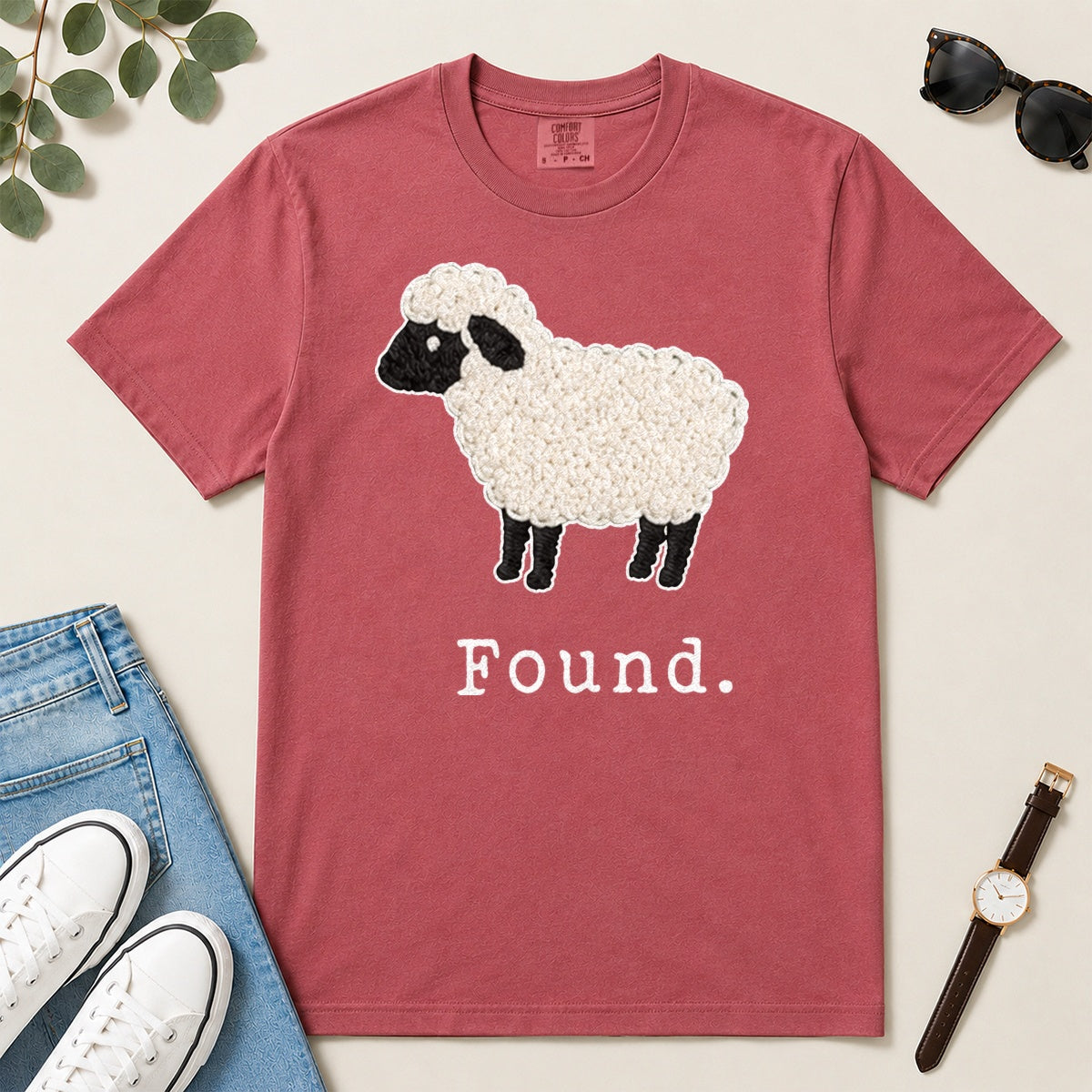 Found, Psalm 2:3 Lamb, Gift For Newly Baptized Christians - 2D Unisex Garment-dyed T-shirt