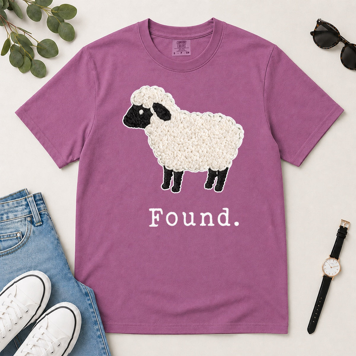 Found, Psalm 2:3 Lamb, Gift For Newly Baptized Christians - 2D Unisex Garment-dyed T-shirt