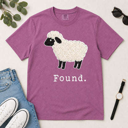 Found, Psalm 2:3 Lamb, Gift For Newly Baptized Christians - 2D Unisex Garment-dyed T-shirt