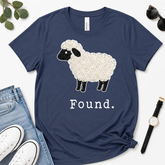 Found, Psalm 2:3 Lamb, Gift For Newly Baptized Christians - 2D Unisex Premium T-shirt