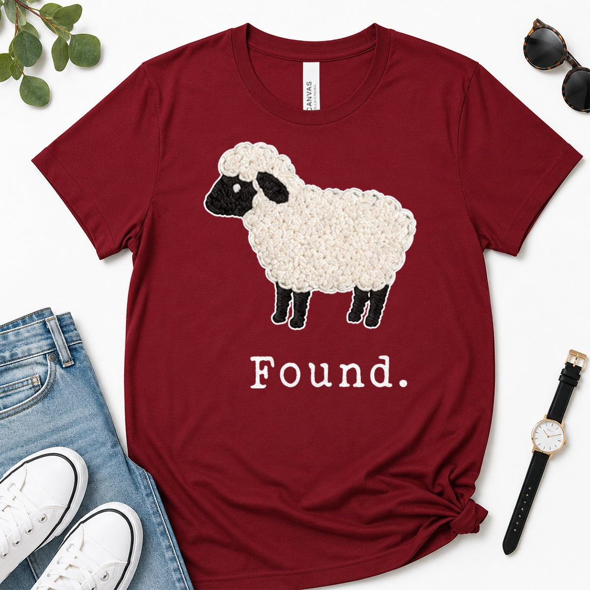 Found, Psalm 2:3 Lamb, Gift For Newly Baptized Christians - 2D Unisex Premium T-shirt