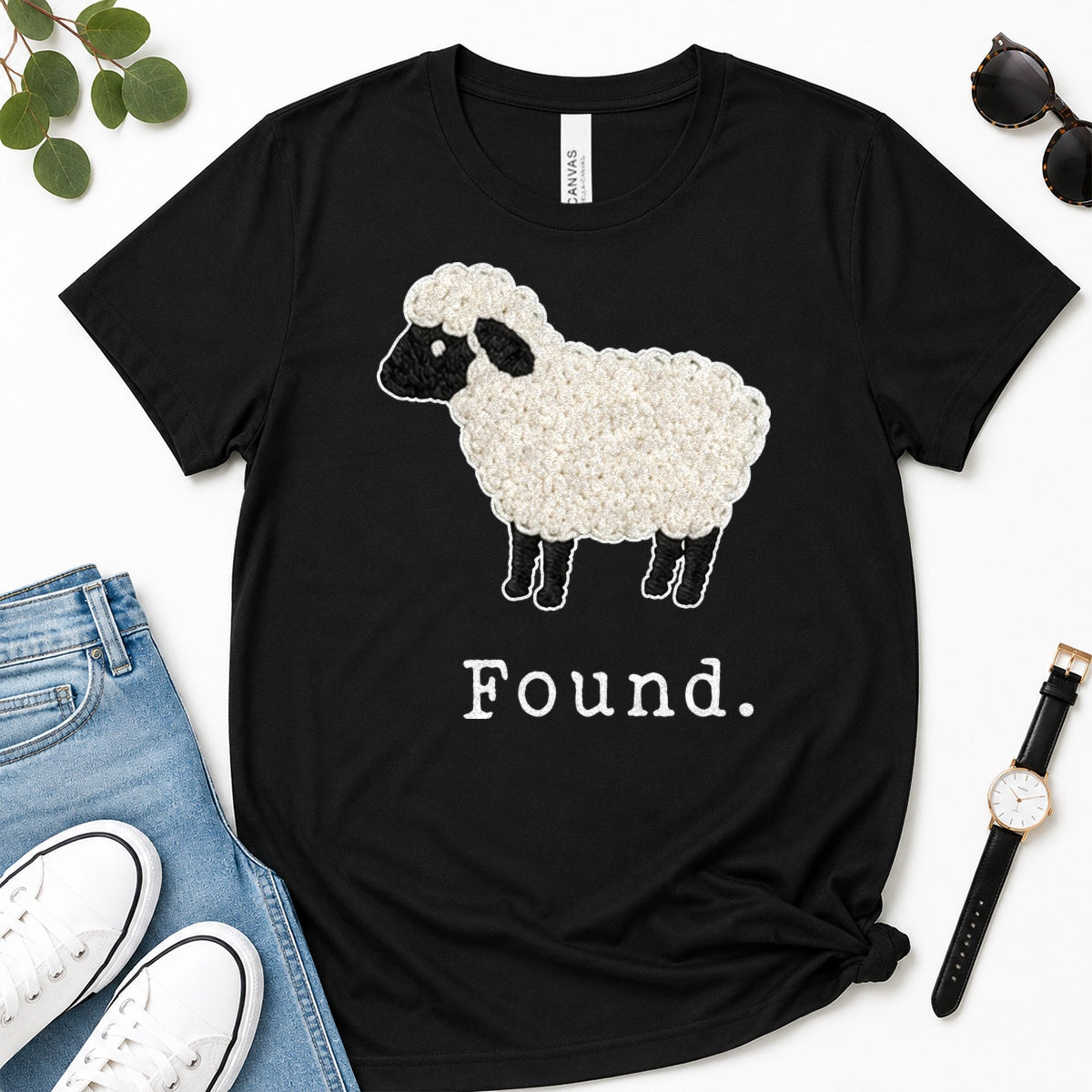 Found, Psalm 2:3 Lamb, Gift For Newly Baptized Christians - 2D Unisex Premium T-shirt