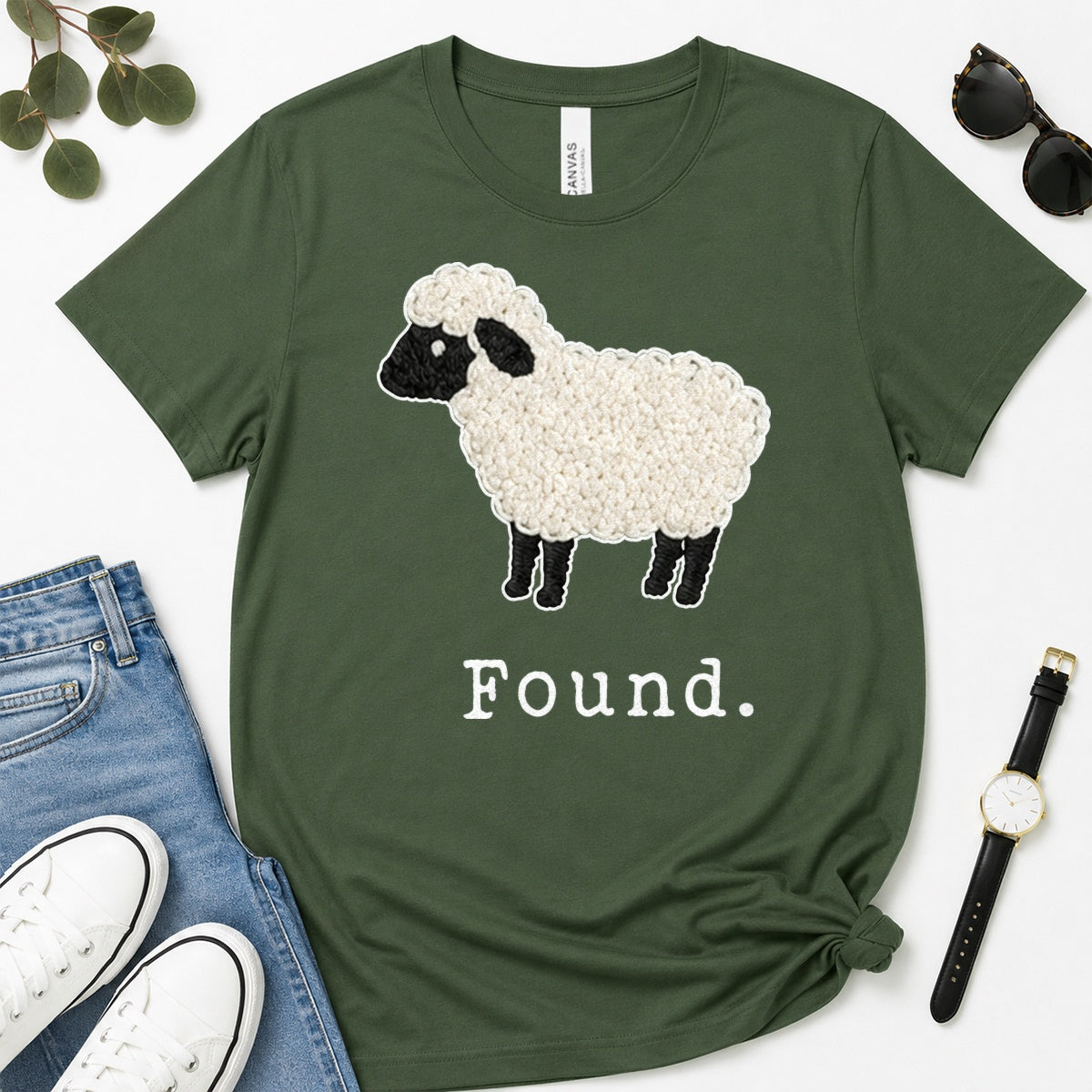 Found, Psalm 2:3 Lamb, Gift For Newly Baptized Christians - 2D Unisex Premium T-shirt