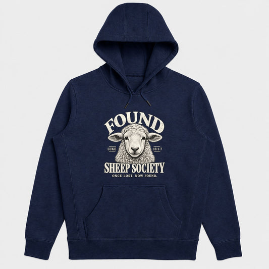 Found Sheep Society Once Lost Now Found, Gift For New Believer | 2D Unisex Hoodie