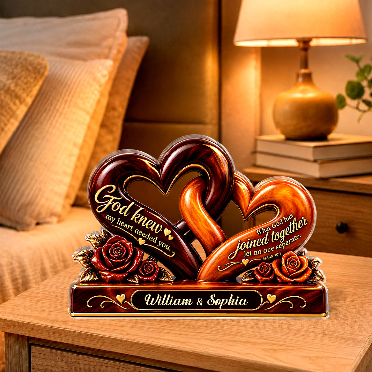 God Knew My Heart Needed You, Gift For Couple - Personalized Custom Shaped Acrylic Plaque