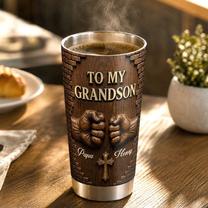 Pray On It Pray Over It Pray Through It, Gift For Son | Personalized Stainless Steel Tumbler