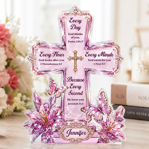 Every Second Of His Love, Memorial Gift For Loved One | Personalized Custom Shaped Acrylic Plaque