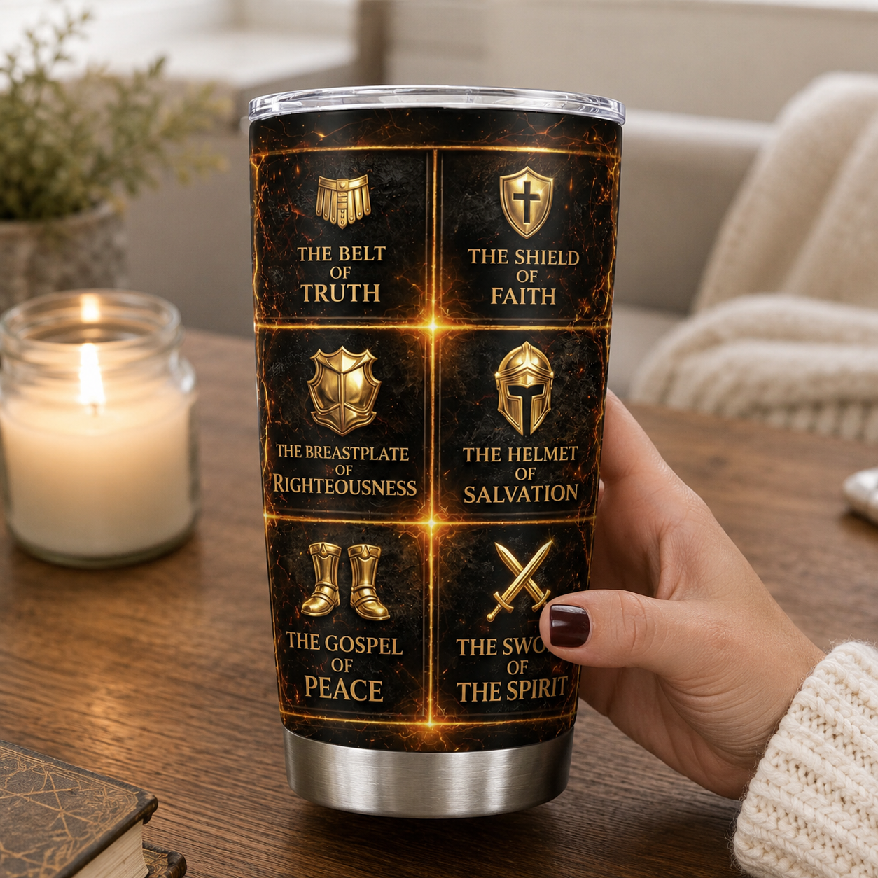 Warrior Of Christ, Christian Gift For Men | Personalized Stainless Steel Tumbler