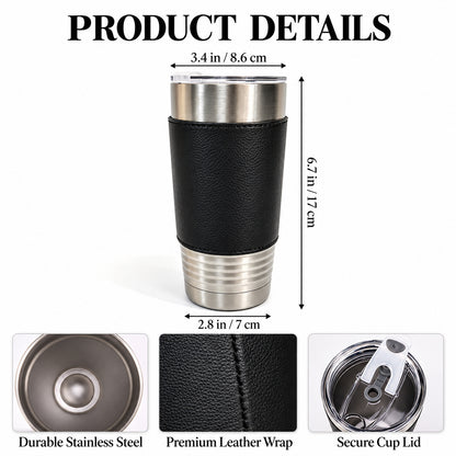 Man Of God, Gift For Him | Personalized 20oz Leather Wrapped Tumbler