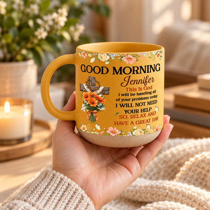 Birth Flower Bouquet Good Morning This Is God, Gift For Loved One | Personalized Pottery Mug