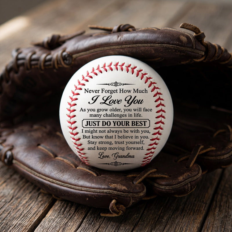 To My Grandson Never Forget How Much I Love You, Gift For Grandson | Personalized Baseball