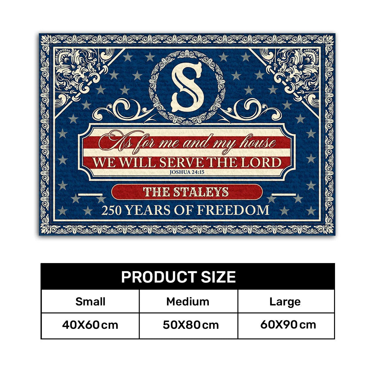 As For Me And My House We Will Serve The Lord - Personalized Doormat