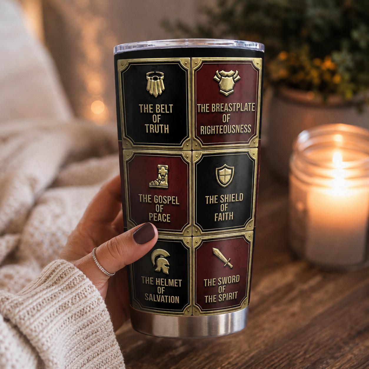 Put On The Full Armor Of God, Christian Gift | Personalized Stainless Steel Tumbler