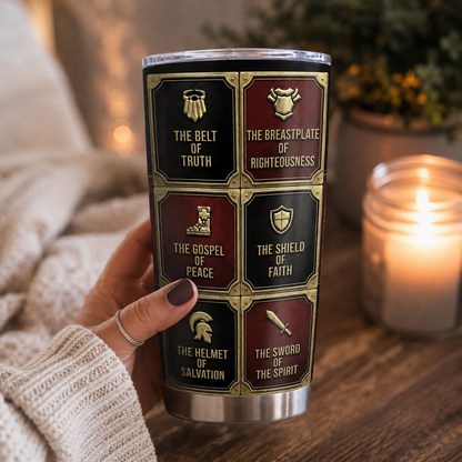 Put On The Full Armor Of God, Christian Gift | Personalized Stainless Steel Tumbler