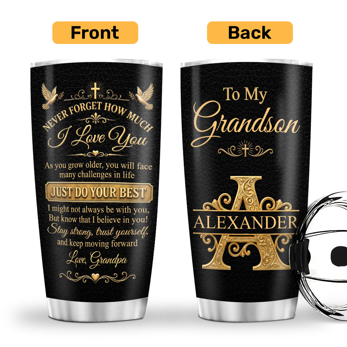 Never Forget How Much I Love You, Personalized Gift For Loved One | Personalized Stainless Steel Tumbler