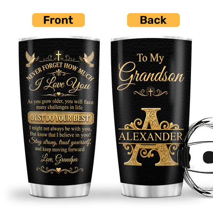 Never Forget How Much I Love You, Personalized Gift For Loved One | Personalized Stainless Steel Tumbler