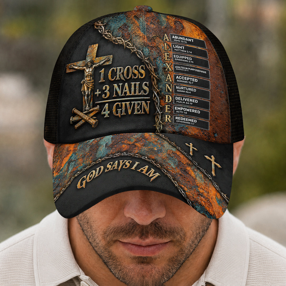 1 Cross 3 Nails 4 Given, Gift For Him | Personalized Classic Cap