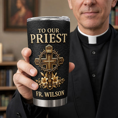 Thank You For Being A Faithful Shepherd, Christian Gift For Priest | Personalized Stainless Steel Tumbler