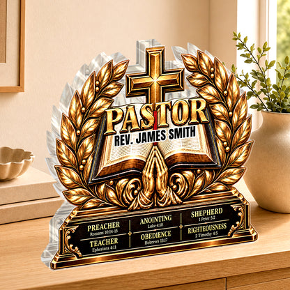 The Heart Of A Servant Leader, Gift For Pastor | Personalized Custom Shaped Squared Acrylic Plaque