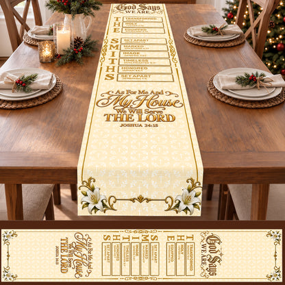 As For Me And My House We Will Serve The Lord, Christian Gifts For Family | Personalized Table Runner