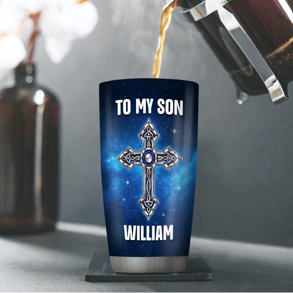 To My Son Do Not Be Afraid | Personalized Stainless Steel Tumbler