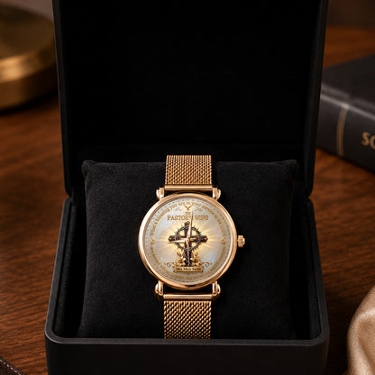 To Pastor's Wife Your Love And Care Are Beautiful Examples, Gift For Pastor's Wife | Personalized Women's Wrist Watch