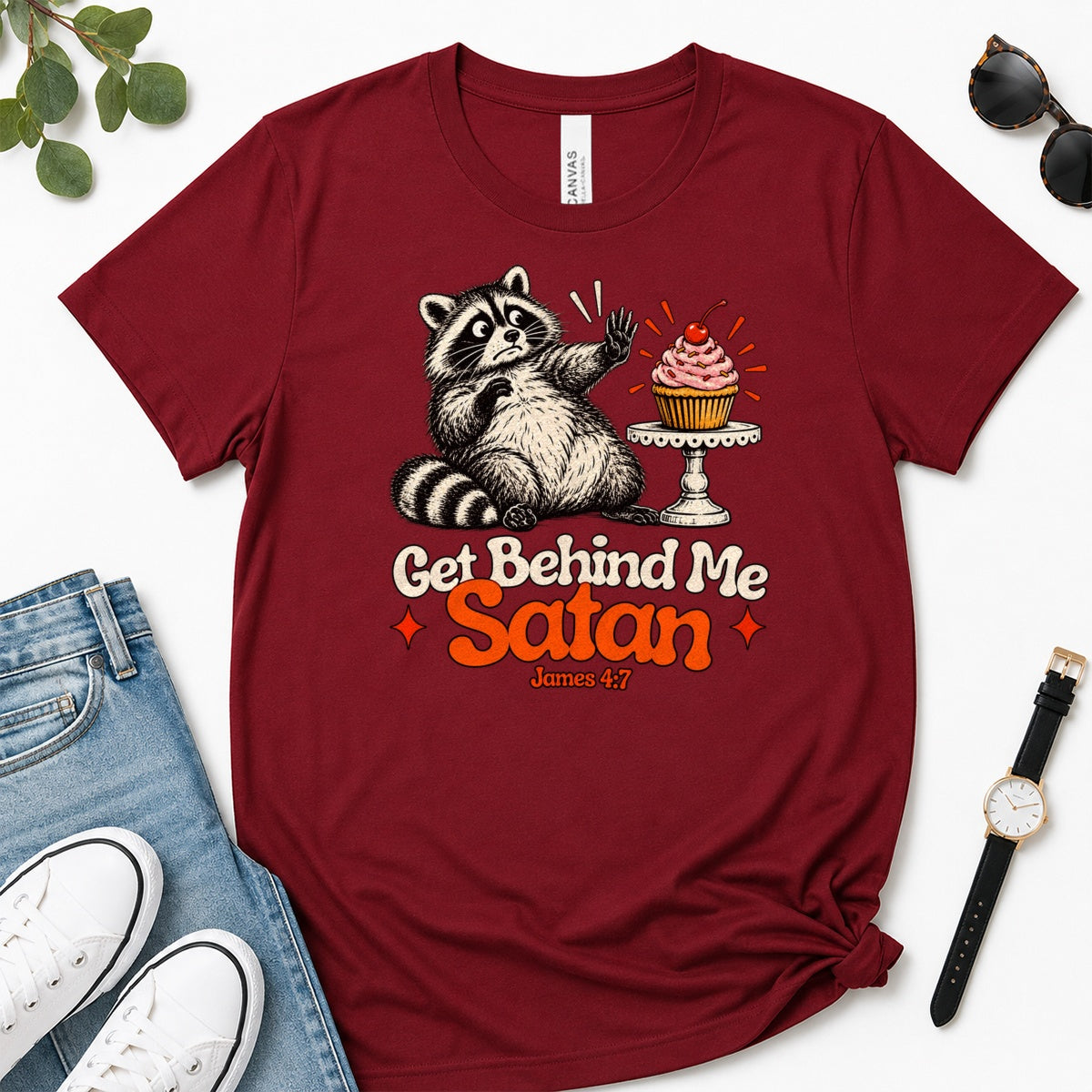 Get Behind Me Satan, Gift For Christian Dessert Lovers - 2D Unisex Premium T-shirt