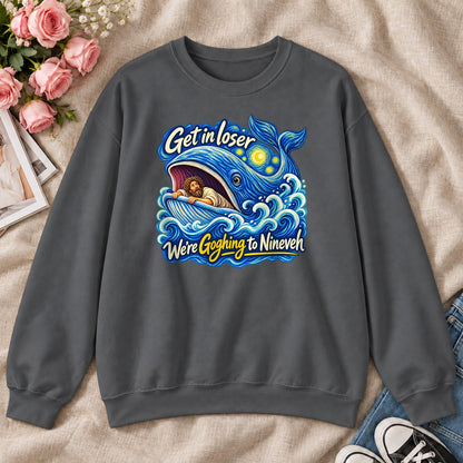 Get In Loser We're Goghing To Nineveh, Gift For Christian Art Lovers - 2D Unisex Sweatshirt