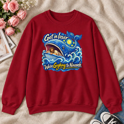 Get In Loser We're Goghing To Nineveh, Gift For Christian Art Lovers - 2D Unisex Sweatshirt