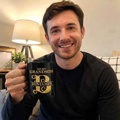 To My Grandson Always Be Brave And Strong, Gift For Grandson | Personalized Ceramic Coffee Mug
